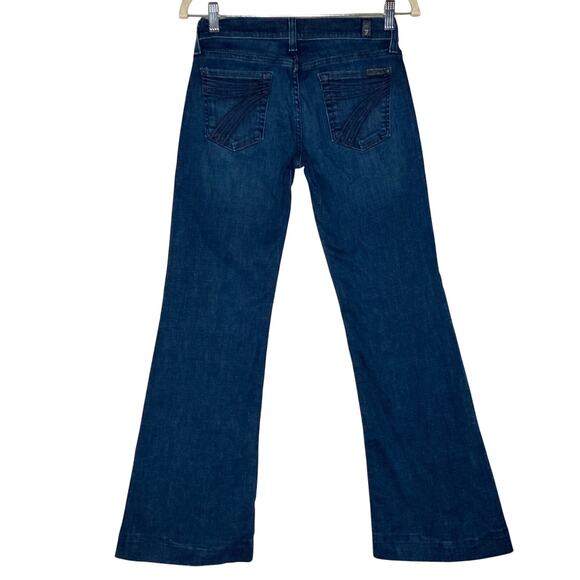 7FAMK 7 For All Mankind DOJO Jeans Womens 25 S Dark Wash Flared Wide Trouser Leg - Picture 1 of 16